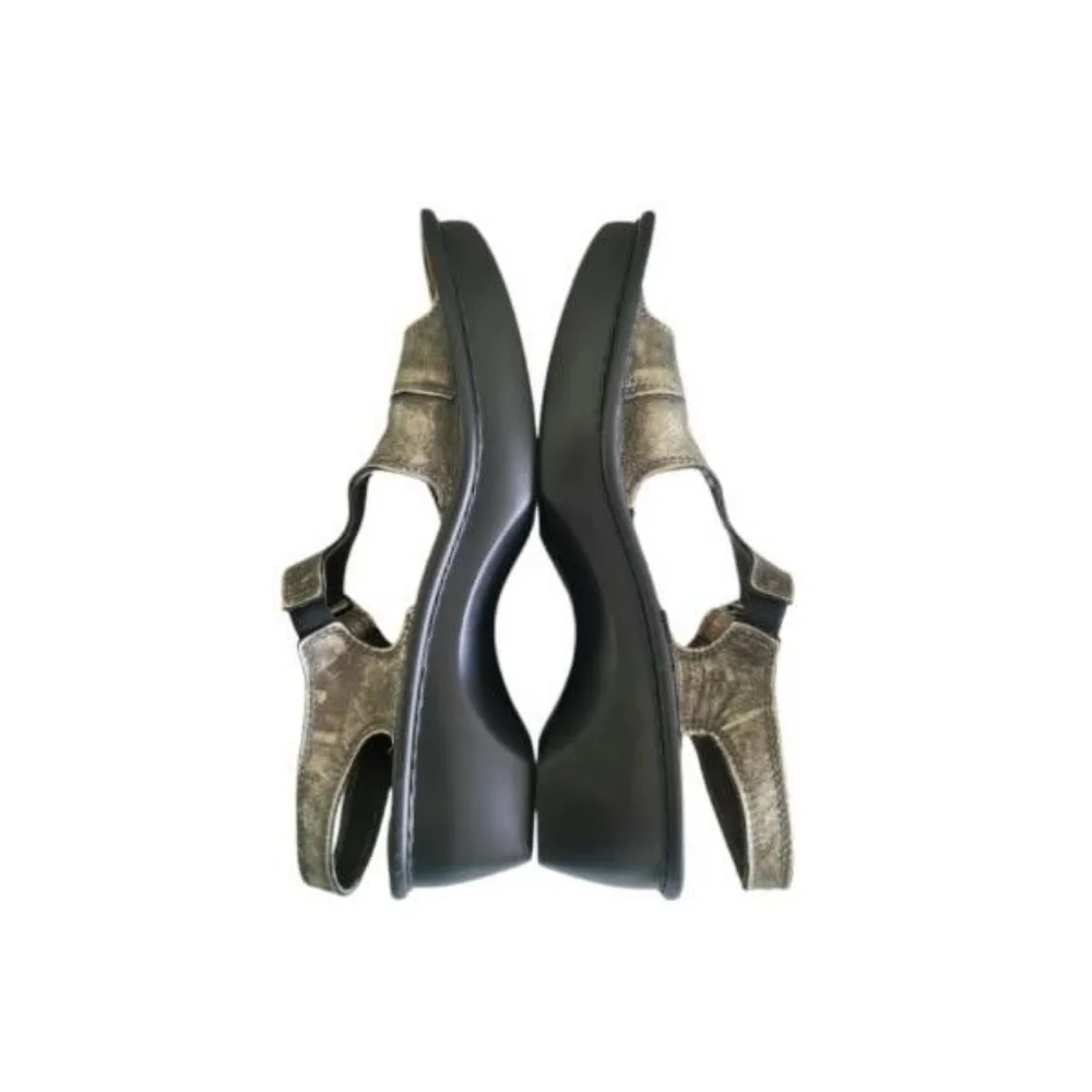 39 NAOT Faso Leather Metallic Metal Slingback Open Toe Sandal Shoe Women 8 8.5